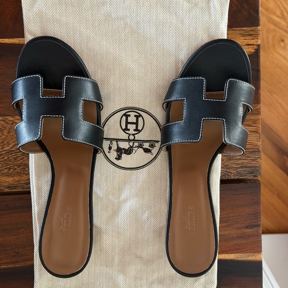 Hermes Oasis “H” Black Women's Sandals.Size 38. Perfect condition. - Picture 2 of 7